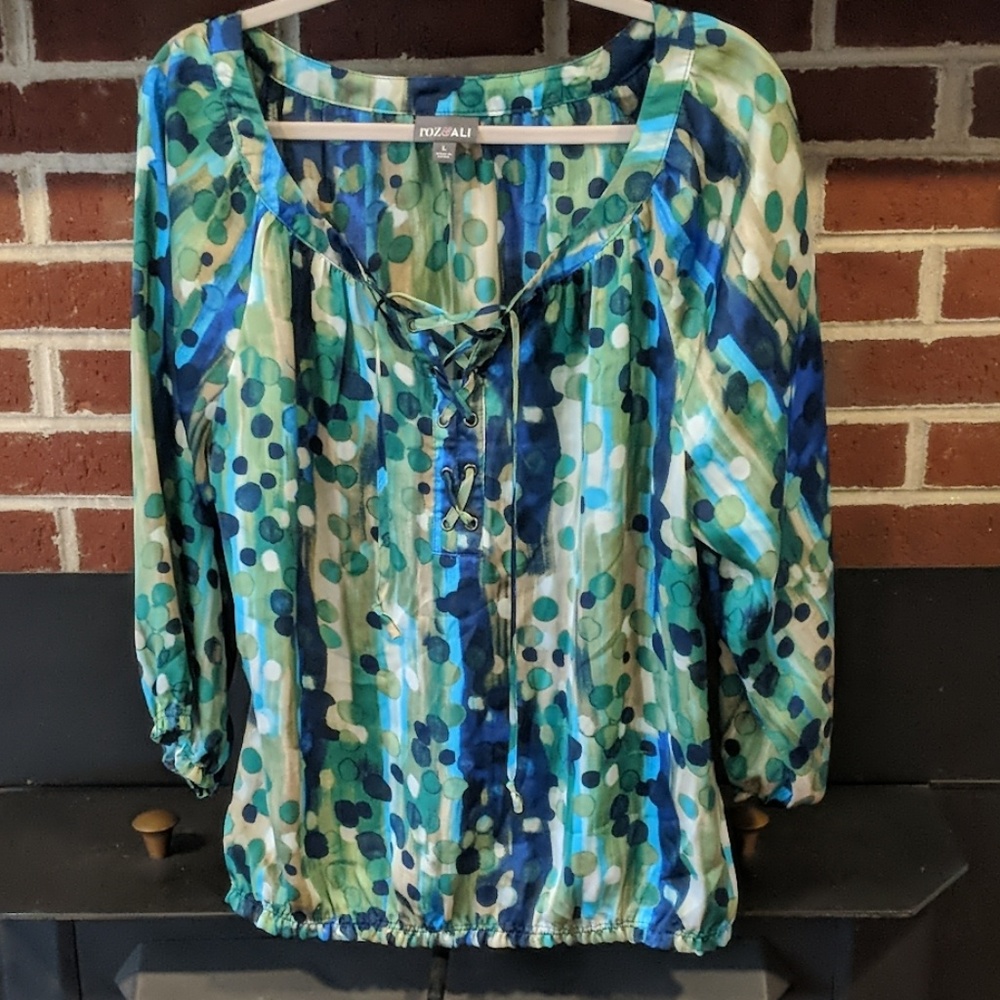 Roz&Ali Watercolor Blouse